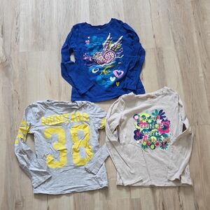 H&M, Place, Cat Jack Kids Long Sleeve Tees - Blue, Gray, Cream